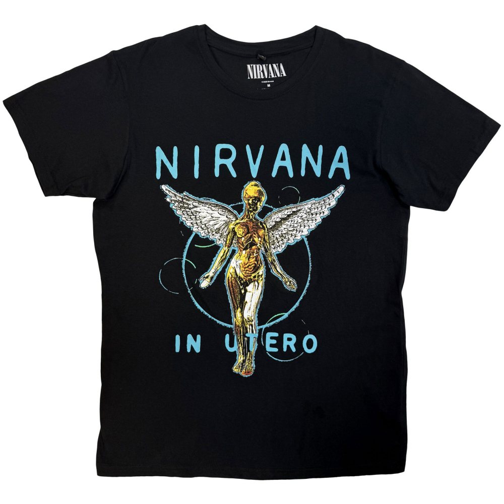 Nirvana - In Utero Neon Blue Mens Tshirt - Black